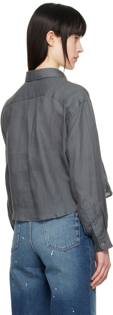 Skjorte A.P.C. A.P.C. Sophie Cropped Linen Shirt Grå | LIAEK-F12627, 2