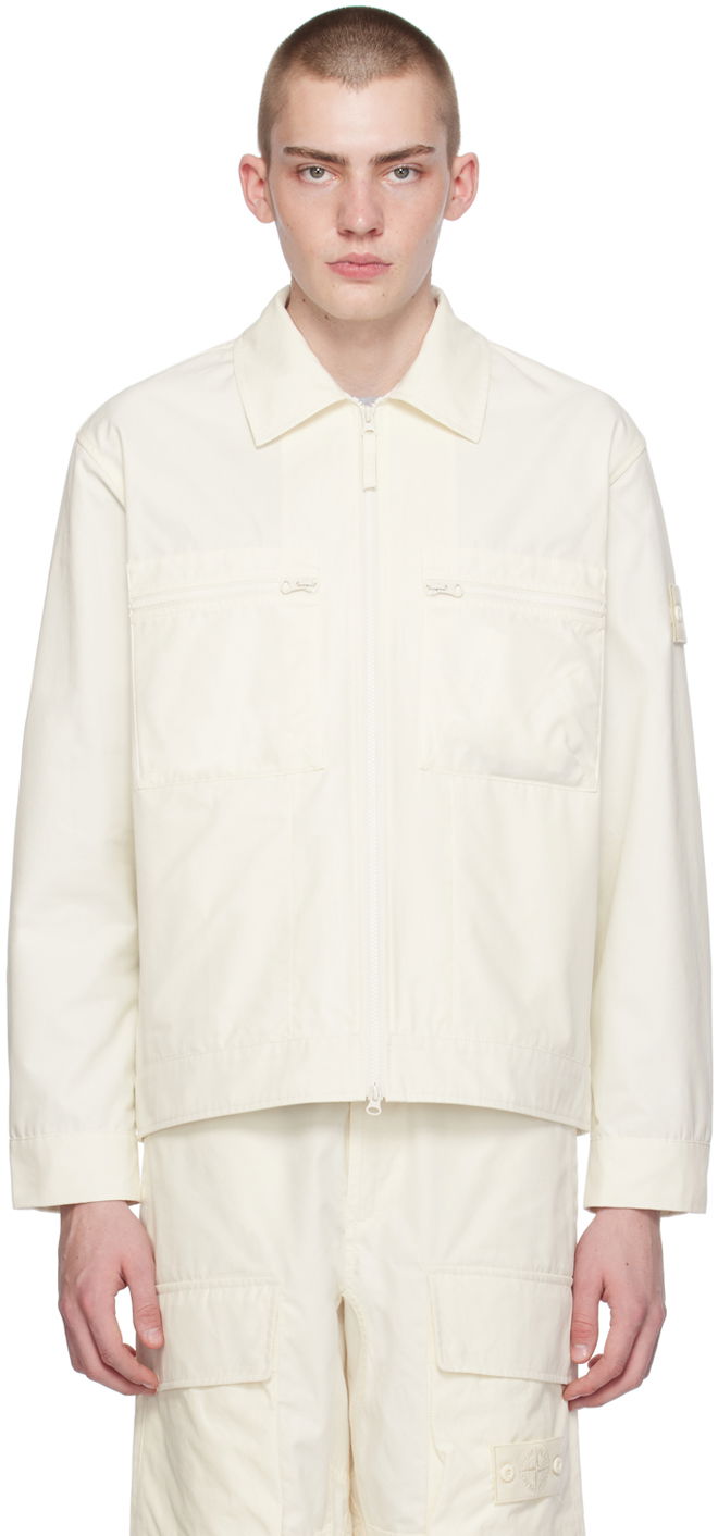 Jakke Stone Island Patch Jacket Hvid | 8015432F1