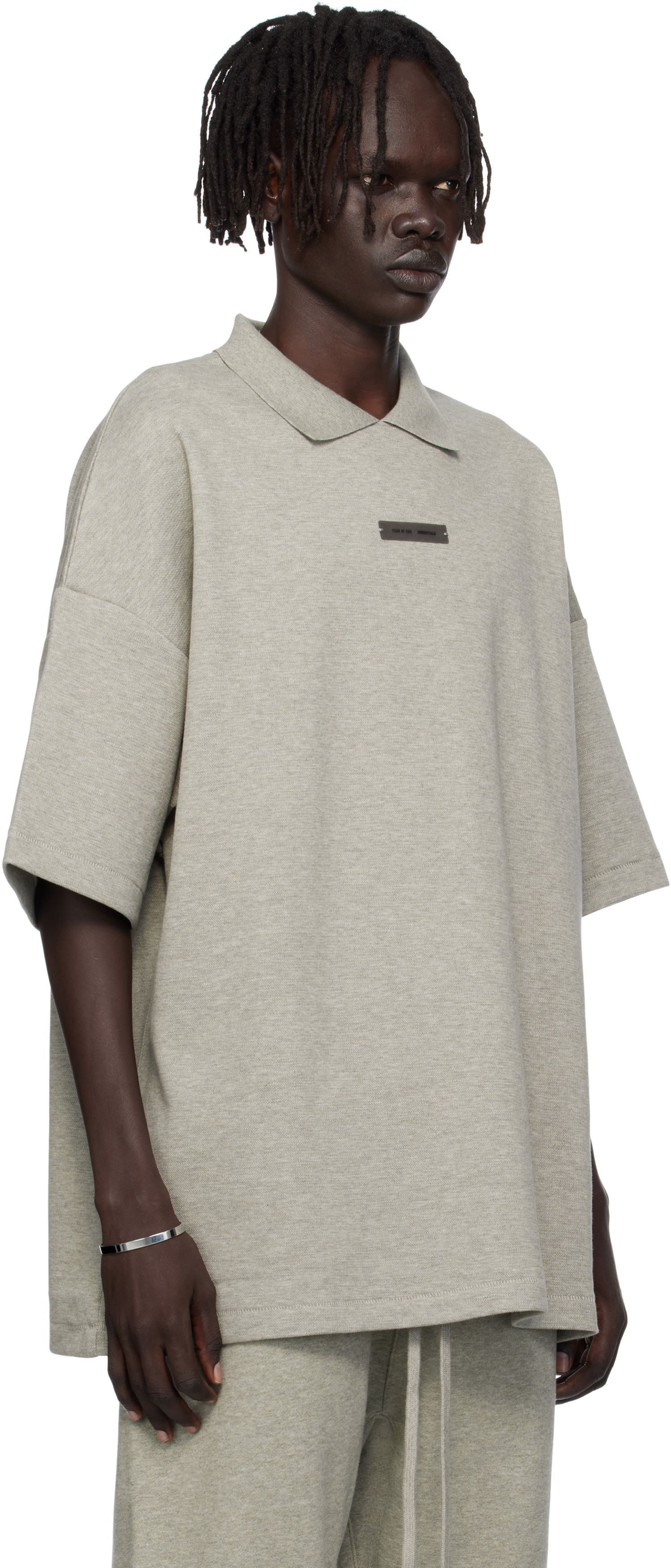 Polo skjorte Fear of God ESSENTIALS 90s Fit Piqué Short Sleeve Polo Grå | 125SP254405F, 1