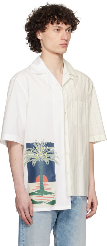 Skjorte LANVIN Lanvin Printed Asymmetric Shirt Hvid | RM-SI0014-6001-P25, 1