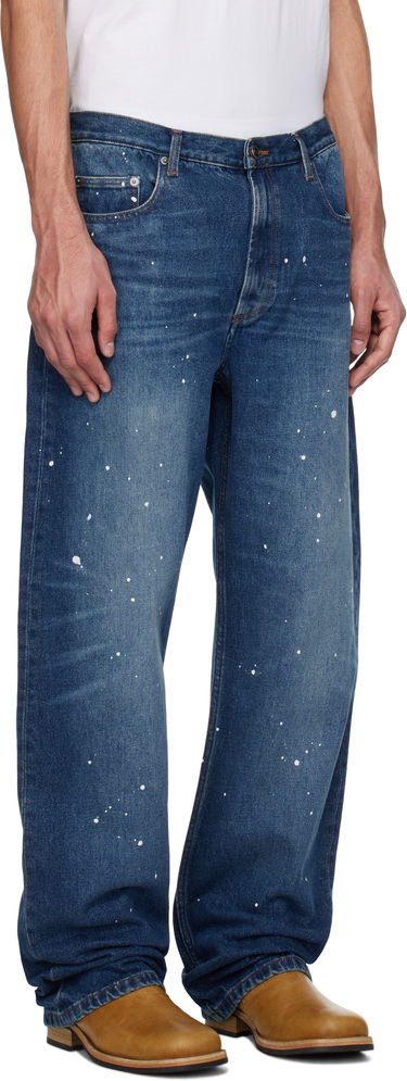 Jeans A.P.C. A.P.C. Relaxed Fit Paint Splatter Jeans Blå | COHGL-H09199, 1