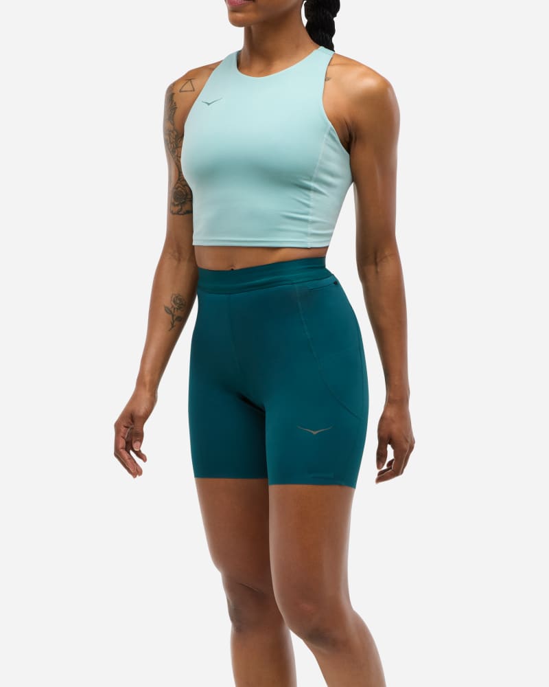 Tanktop Hoka One One Novafly 6'' Knit Shorts Grøn | 1151088-BLTW