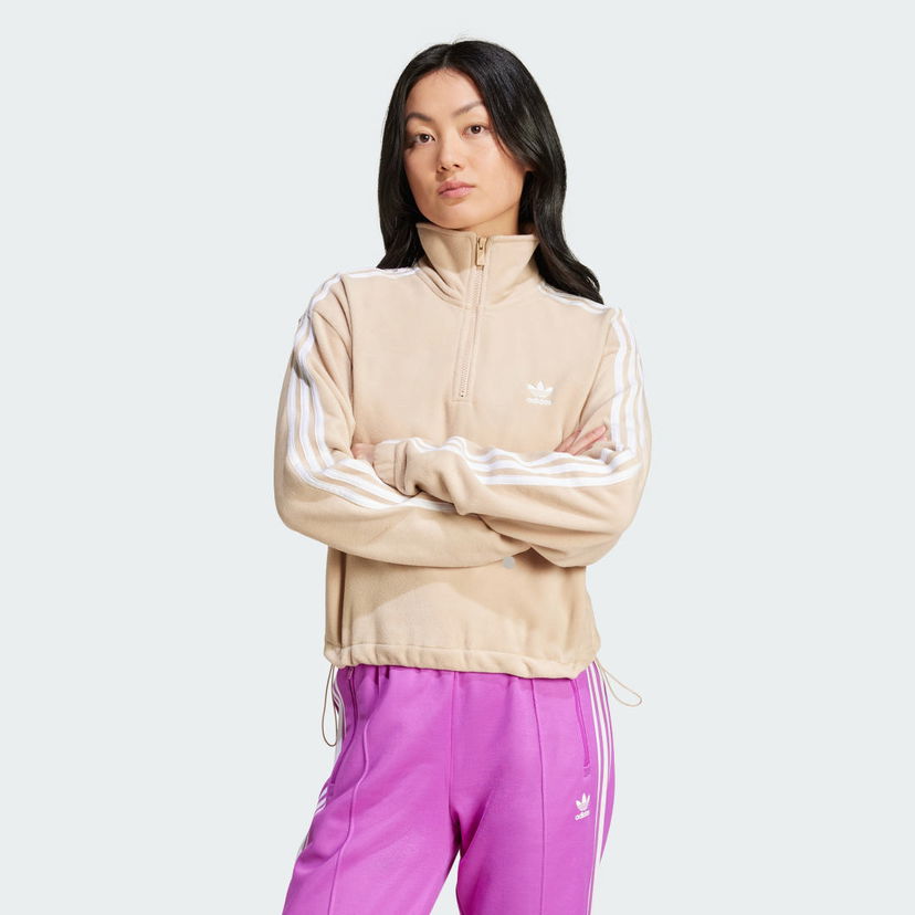 Sweatshirt adidas Performance Fleece Half Zip Loose Sweatshirt Beige | IY7267
