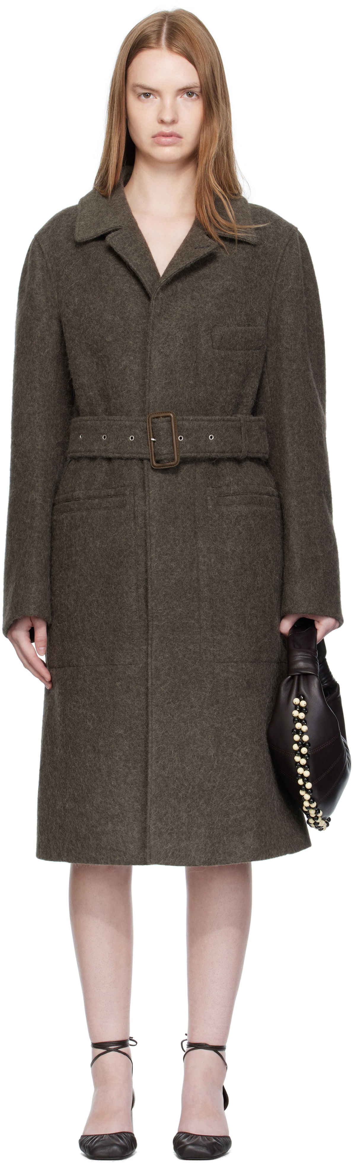 Frakker LEMAIRE LEMAIRE Belted Tailored Coat Brun | CO1119 LF504, 0