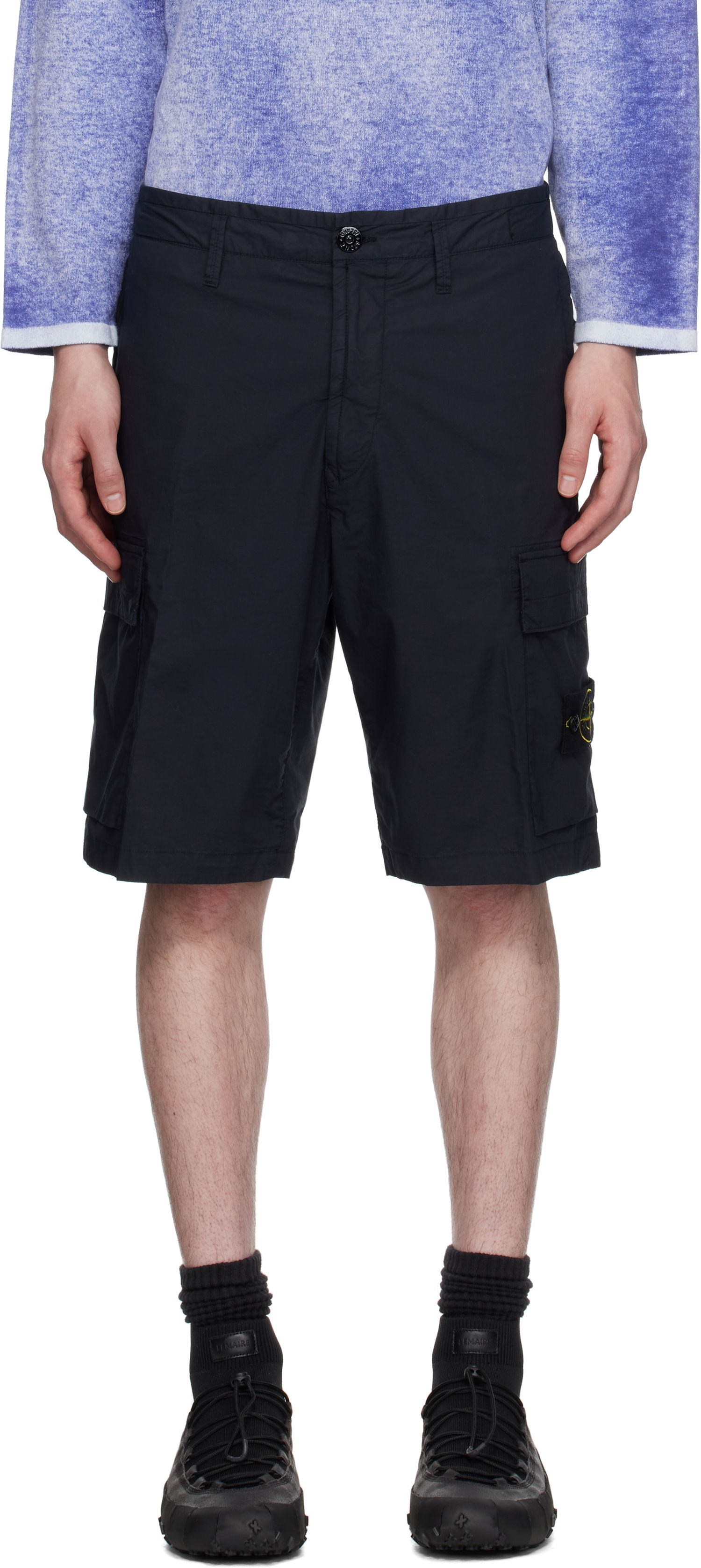 Shorts Stone Island Stone Island Stretch Cotton Tela Paracadute Shorts Mørkeblå | K1S15L100L08S0003, 0