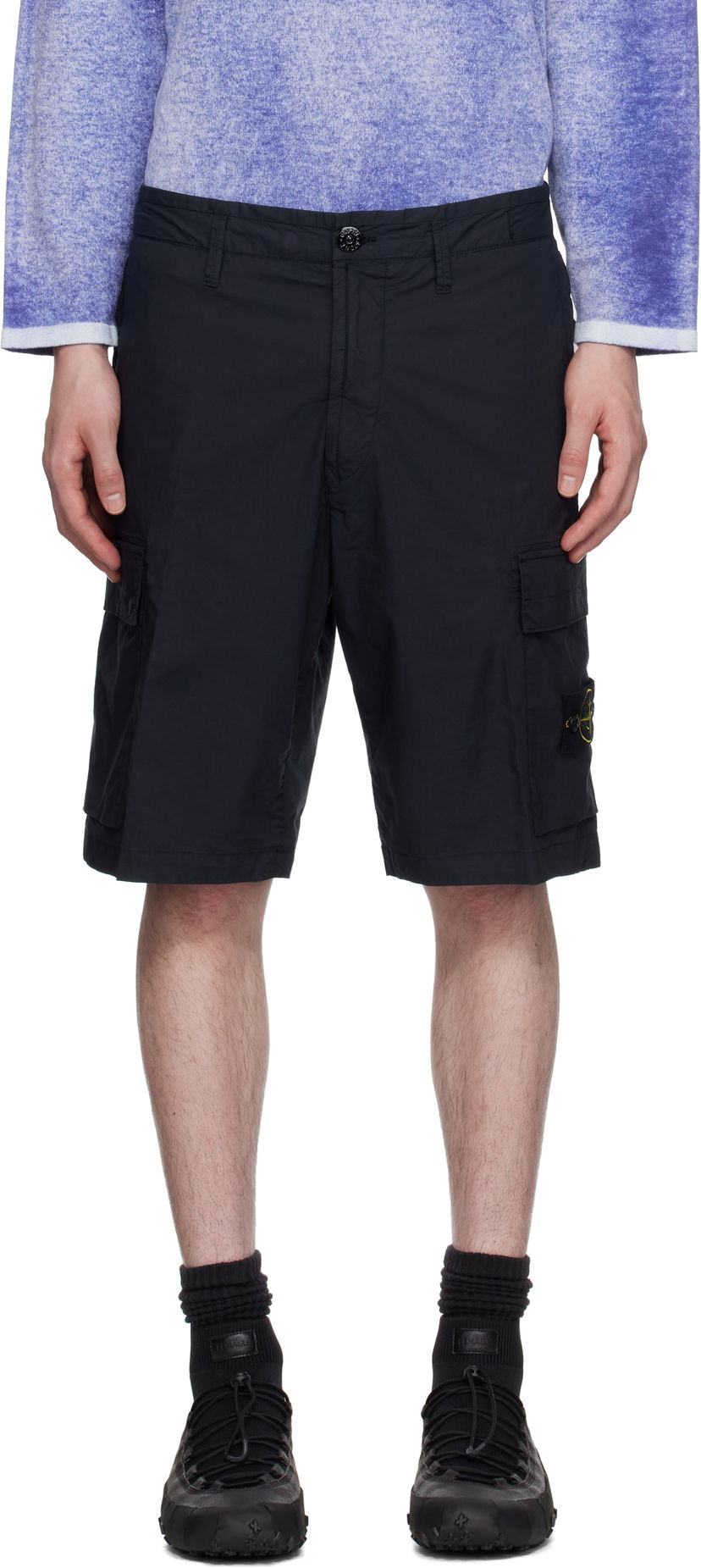 Shorts Stone Island Stone Island Stretch Cotton Tela Paracadute Shorts Mørkeblå | K1S15L100L08S0003