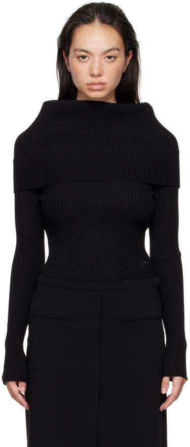 Sweater Courrèges Courrèges Women's Fitted Off Shoulder Sweater Sort | 324MPU189FI0001, 0
