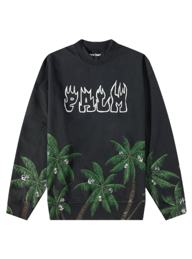 Sweatshirt Palm Angels Palms & Skulls Vintage Crew Sweat Sort | PMBA065S23FLE0061055
