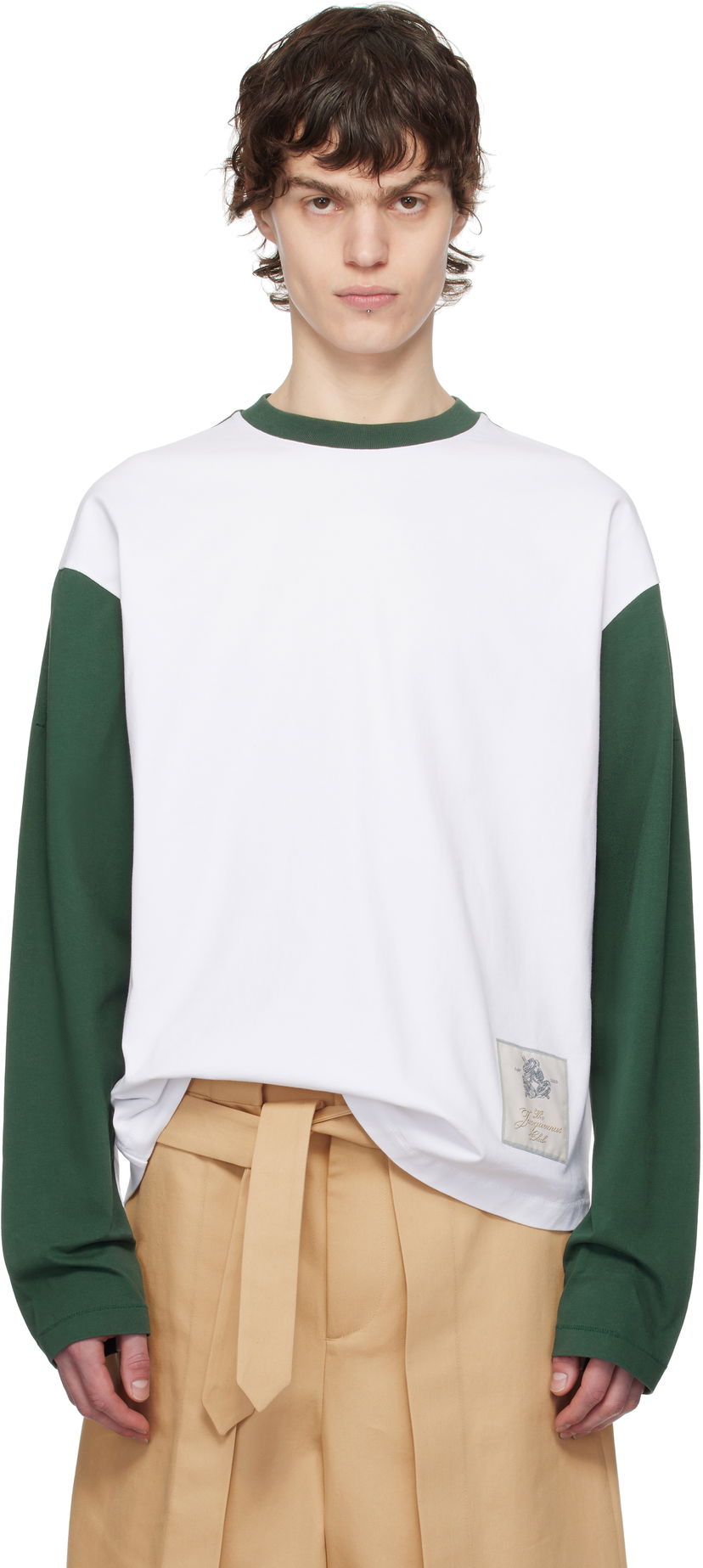 T-shirt Jacquemus Jacquemus La Croisière Baseball Long-Sleeve T-Shirt Hvid | 25E255JS299-2003