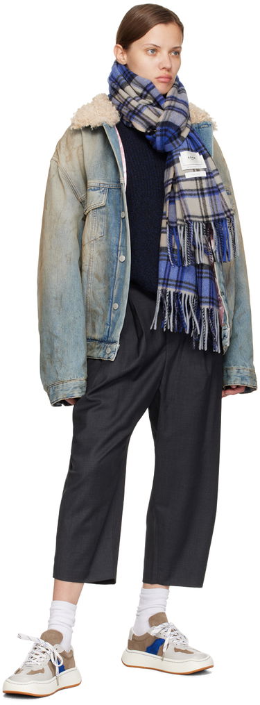 Tørklæde ADER ERROR Plaid Muffler Scarf Blå | BMADFWAC0401BL, 2