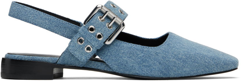 Tøj rag & bone rag & bone Astra Slingback Ballerina Flats Blå | WFF24SF002UB2