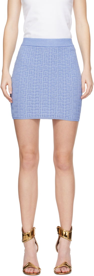 Nederdel Balmain Balmain Labyrinth Knit Miniskirt Blå | EF1LB004KI02, 0