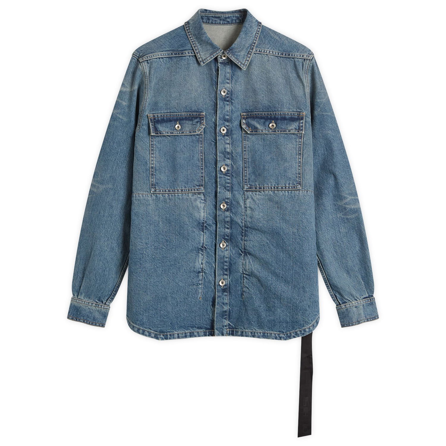 Skjorte Rick Owens Rick Owens DRKSHDW Denim Shirt, Size Large Blå | DS01E3705-DWB-06, 1