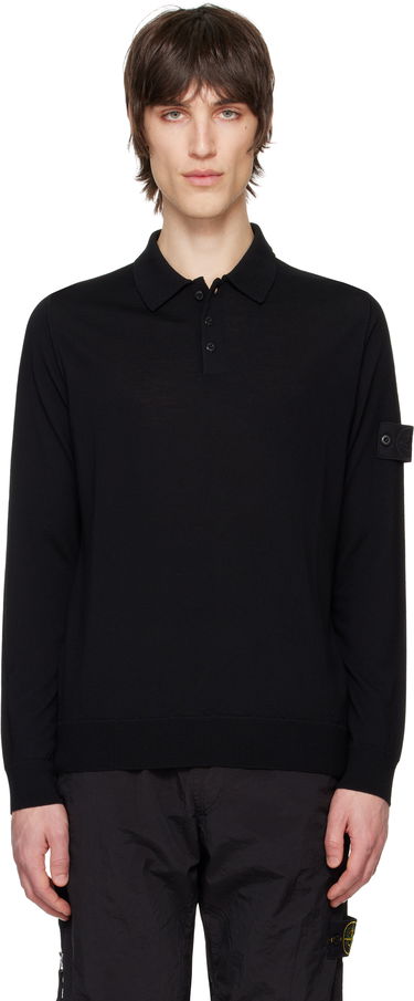 Sweater Stone Island Stone Island Pure Wool Long Sleeve Polo Sort | K1S15 5100071 S00FC, 0