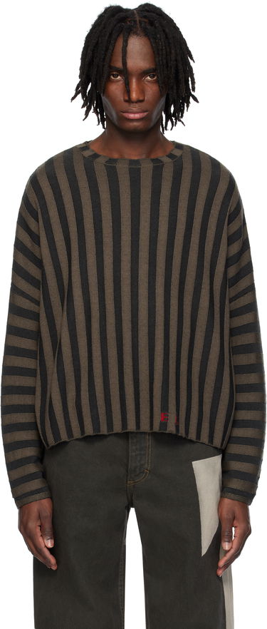 Sweater Eckhaus Latta Eckhaus Latta Striped Knit Sweater Brun | 8026-EL-PS25-B - BOG, 0