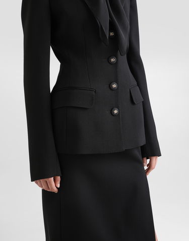 Jakke Dolce & Gabbana Dolce & Gabbana Single-Breasted Dolce Jacket Sort | F27DCTFUBGEN0000, 3