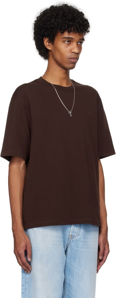T-shirt AMI AMI Paris Cotton Tonal Ami de Coeur T-Shirt Brun | UTS074.726, 1