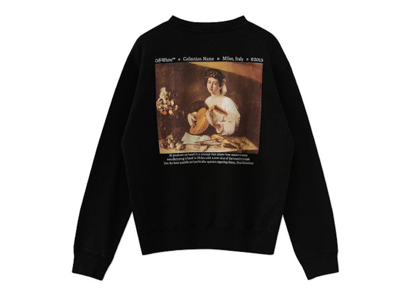 Sweatshirt Off-White Caravaggio Back Print Crewneck Sweatshirt Black Sort | OMBA025F21FLE0081084
