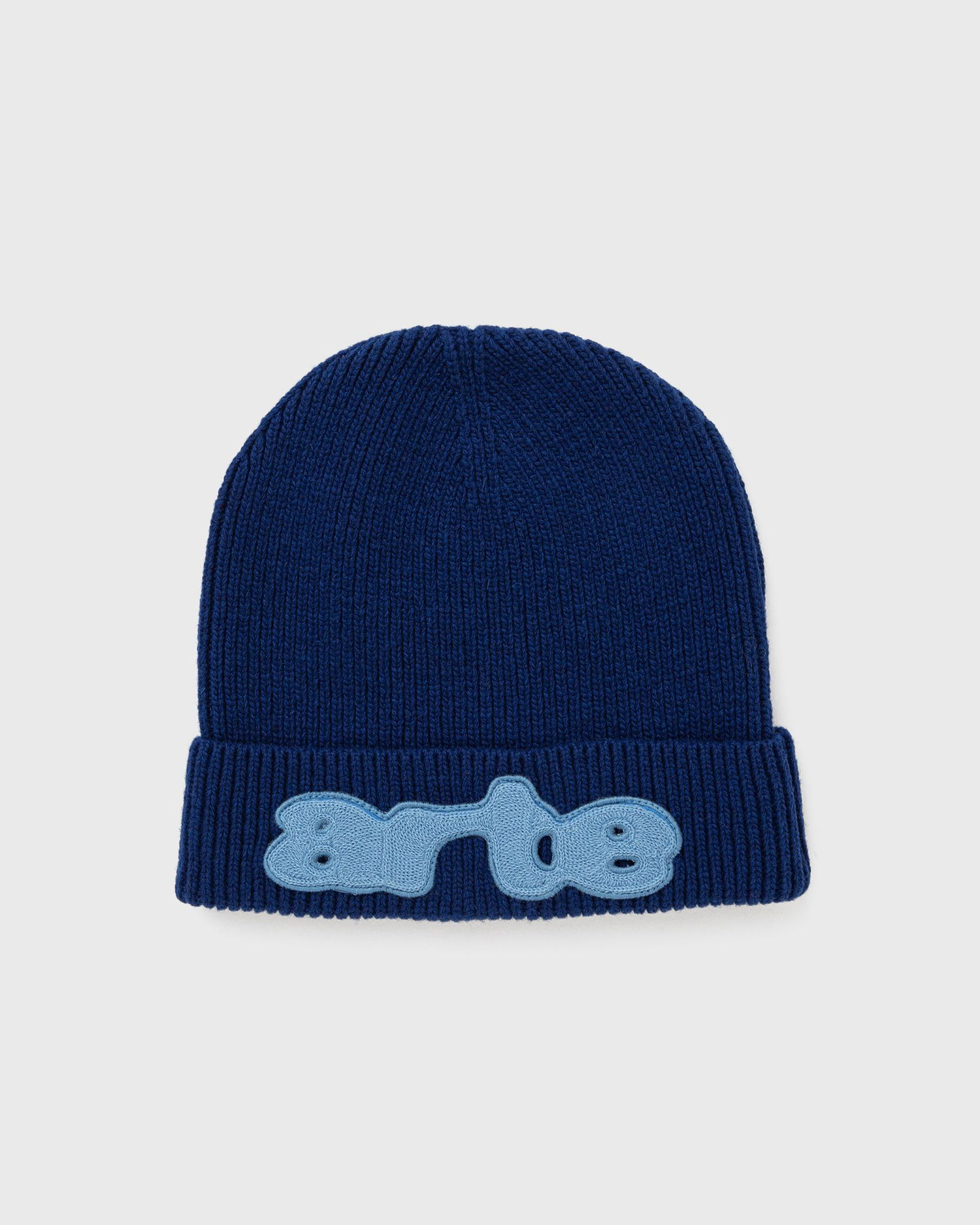Beanie Arte Antwerp Blue Ribbed Knit Beanie with Front Patch Mørkeblå | AW24-169BN-NAVY, 0