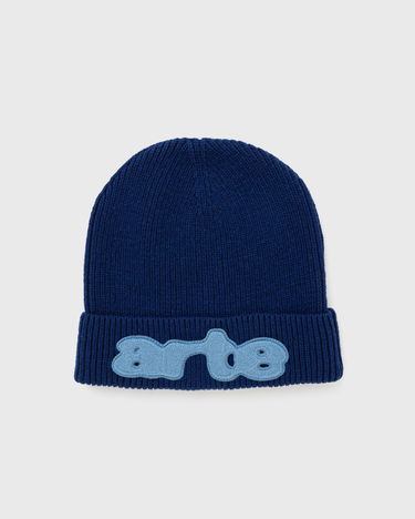 Beanie Arte Antwerp Blue Ribbed Knit Beanie with Front Patch Mørkeblå | AW24-169BN-NAVY, 0