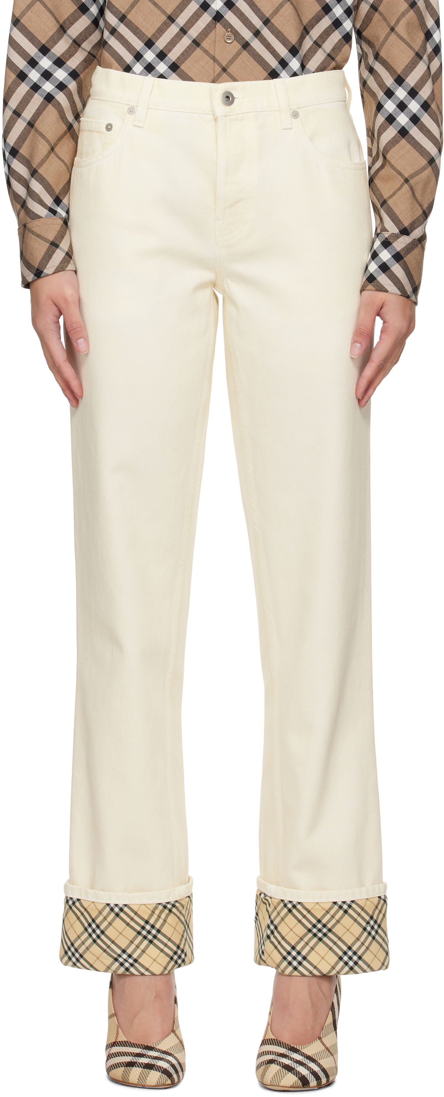 Jeans Burberry Rolled Cuff Jeans Beige | 8099677, 0