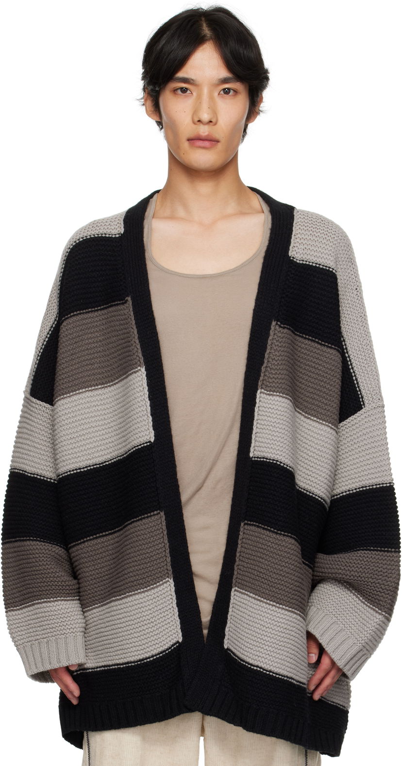 Sweater Rick Owens Rick Owens Concordians Pitti Striped Knit Cardigan Flerfarvet | RU02E1685 KWV