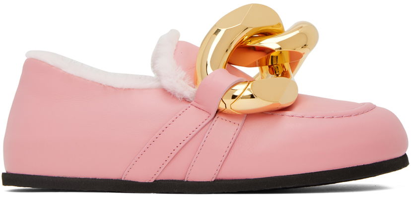 Sneakers og sko JW Anderson JW Anderson Shearling Chain Loafers Lyserød | ANW39000C