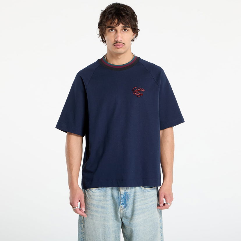 T-shirt CALVIN KLEIN Calvin Klein Jeans Men's Tipped Neck T-Shirt Mørkeblå | LV04RD237G CEF