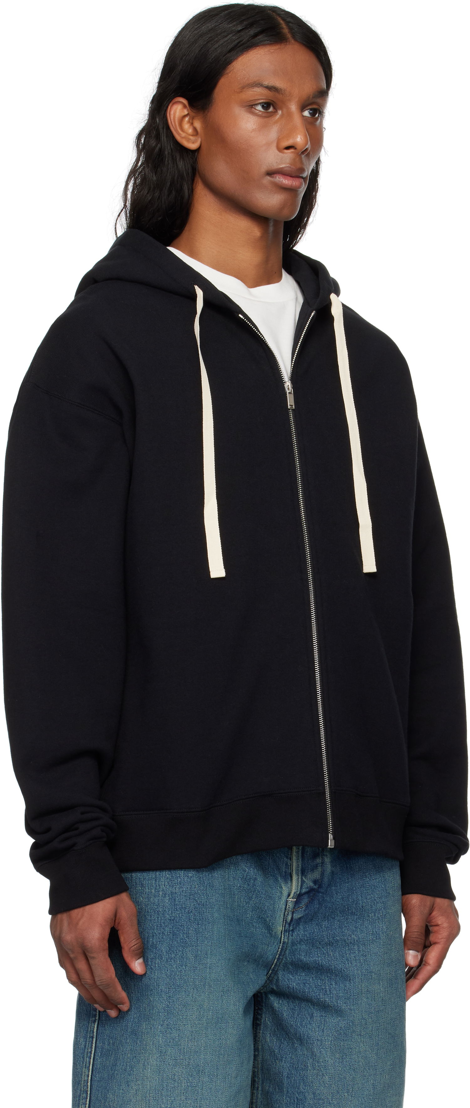 Sweatshirt Jil Sander Jil Sander Zipped Hoodie Sort | J47HG0106_J20039, 1