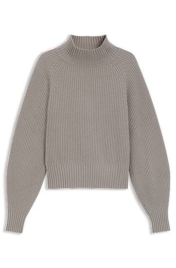 Sweater BOSS Loose-fit rollneck sweater with raglan sleeves Grå | 50548292