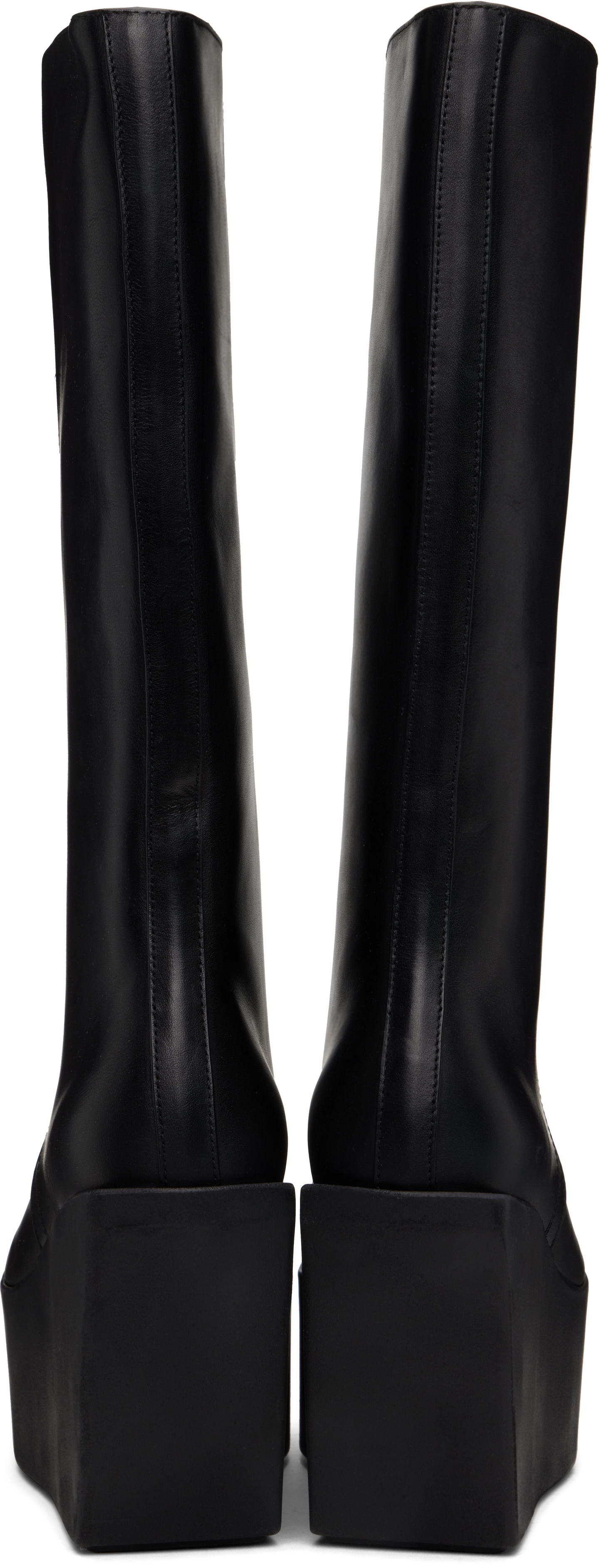 Tøj Rick Owens Rick Owens Hollywood Sliver Platform Winged Kowboys Tall Boots Sort | RP01E7833 LOO, 1