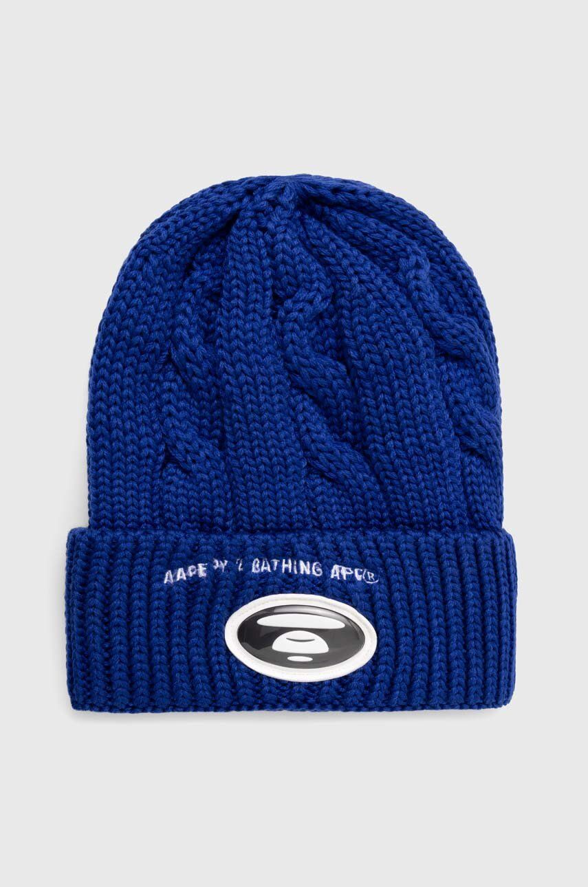 Beanie AAPE by A Bathing Ape AAPE Cable Knit Beanie Blå | AHT5236, 0