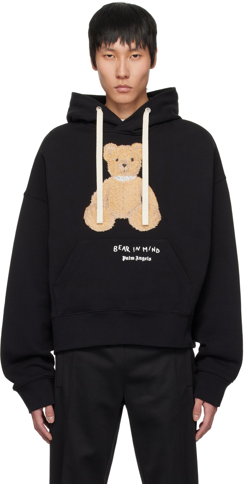 Sweatshirt Palm Angels Palm Angels 'Bear In Mind' Hoodie Sort | PMBB172S25FLE0011060