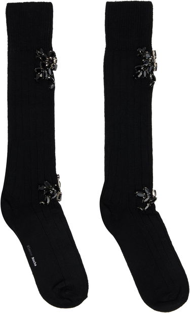 Sokker Simone Rocha Simone Rocha Embellished Rose Knee Socks Sort | SOCK63B 0634, 0