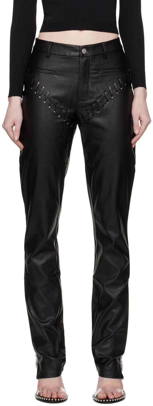 Bukser Miaou Miaou Hannah Jewett Edition Faux-Leather Trousers Sort | 1031PUBLK