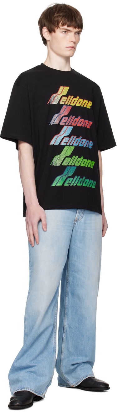 T-shirt We11done We11done Multi Rainbow Logo T-Shirt Sort | WD-TT2-25-755-U-BK, 3