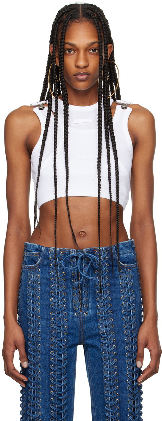 Crop top Jean Paul Gaultier Gaultier Strapped Crop Tank Hvid | 24/25-U-DB032-J054-01, 0