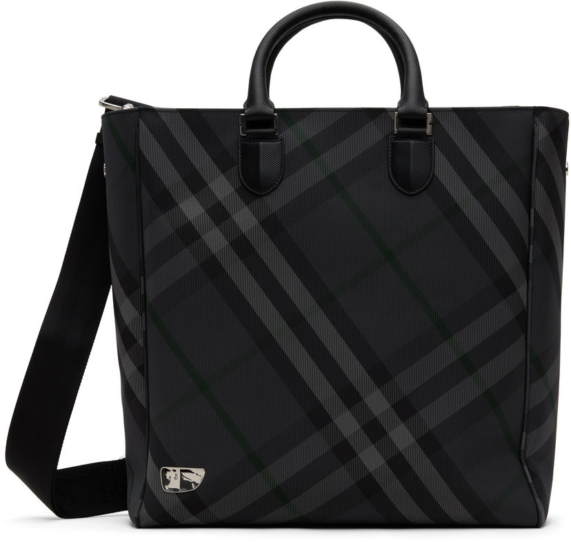Mulepose Burberry Grid Check Tote Bag Grå | 8097355