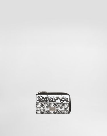 Tegnebog Dolce & Gabbana Dolce & Gabbana Calfskin Majolica Print Card Holder Hvid | BP3274AN719IU3TN, 0