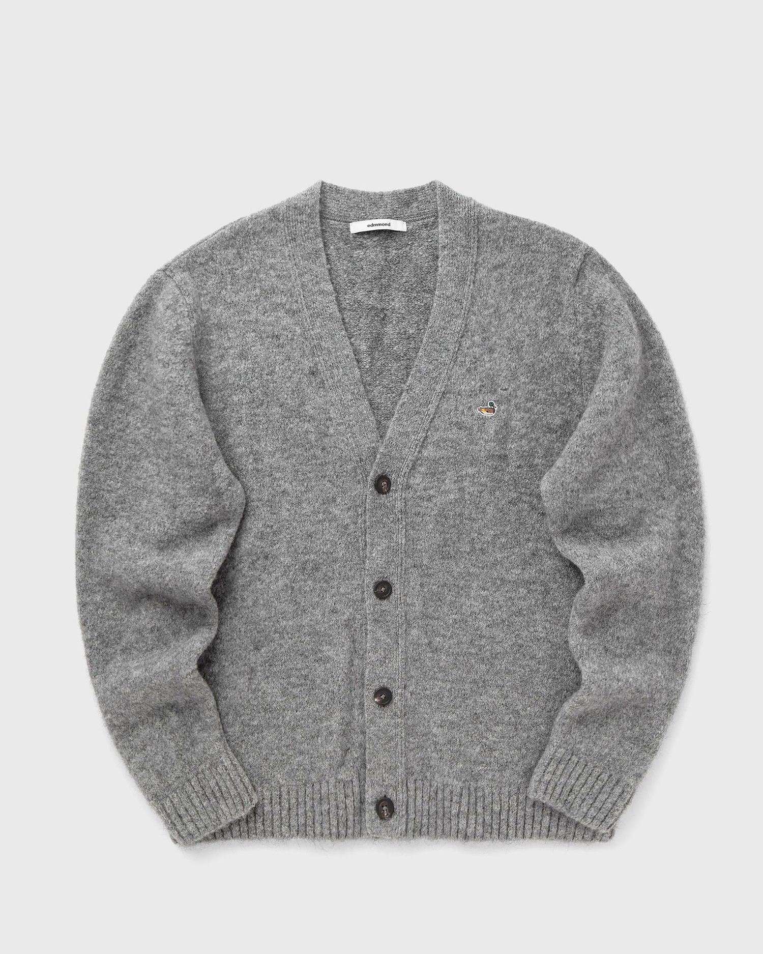 Sweater Edmmond Studios Duck Patch V-Neck Knit Cardigan Grå | 325-60-05850, 0