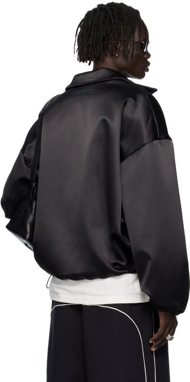 Bomberjakke Fear of God ESSENTIALS Bonded Satin Zip-Up Bomber Jacket Sort | 202SP258070F, 2