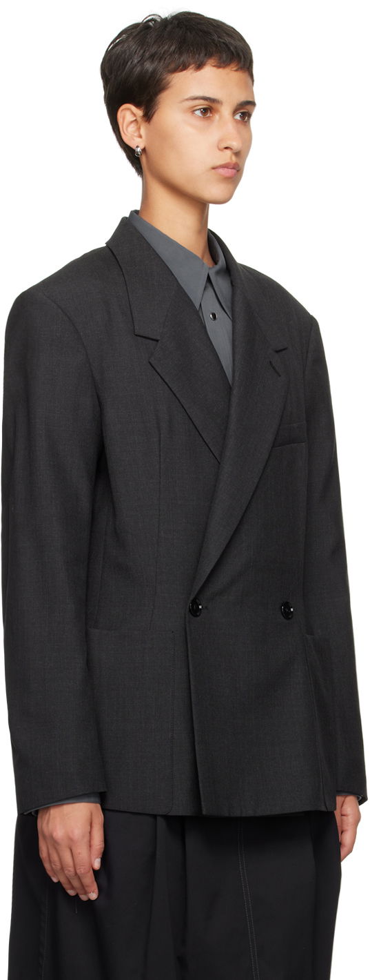 Jakke LEMAIRE Soft Tailored Double-Breasted Blazer Sort | JA1017 LF414, 1