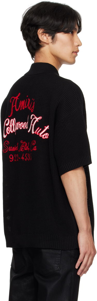 Polo skjorte AMIRI AMIRI 'Hollywood Auto' Mesh Polo Shirt Sort | AMKNIR1028, 2
