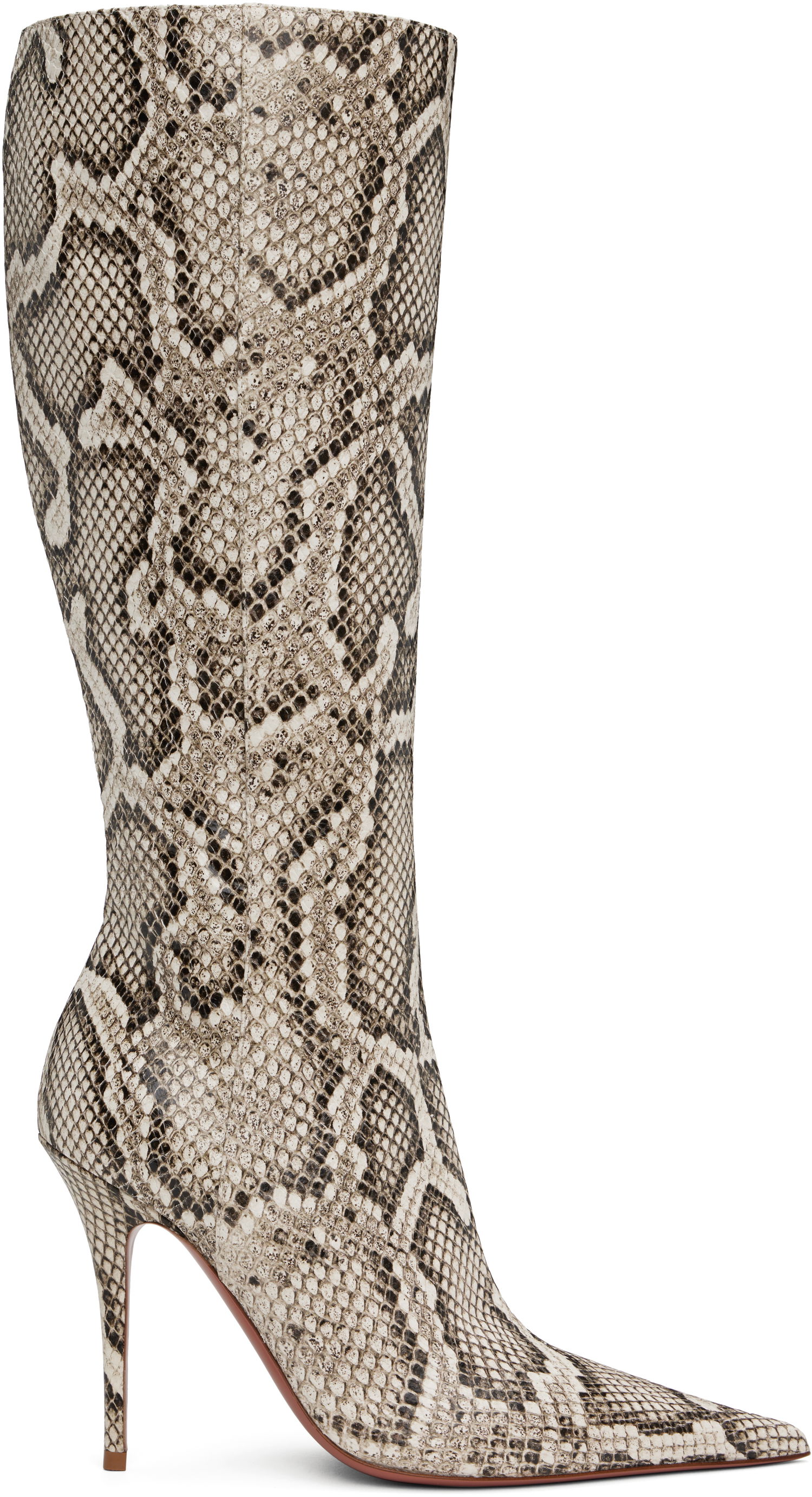 Frakker Amina Muaddi Amina Muaddi Barbara 105 Tall Boots Beige | BARBARA BOOT SNAKE, 0