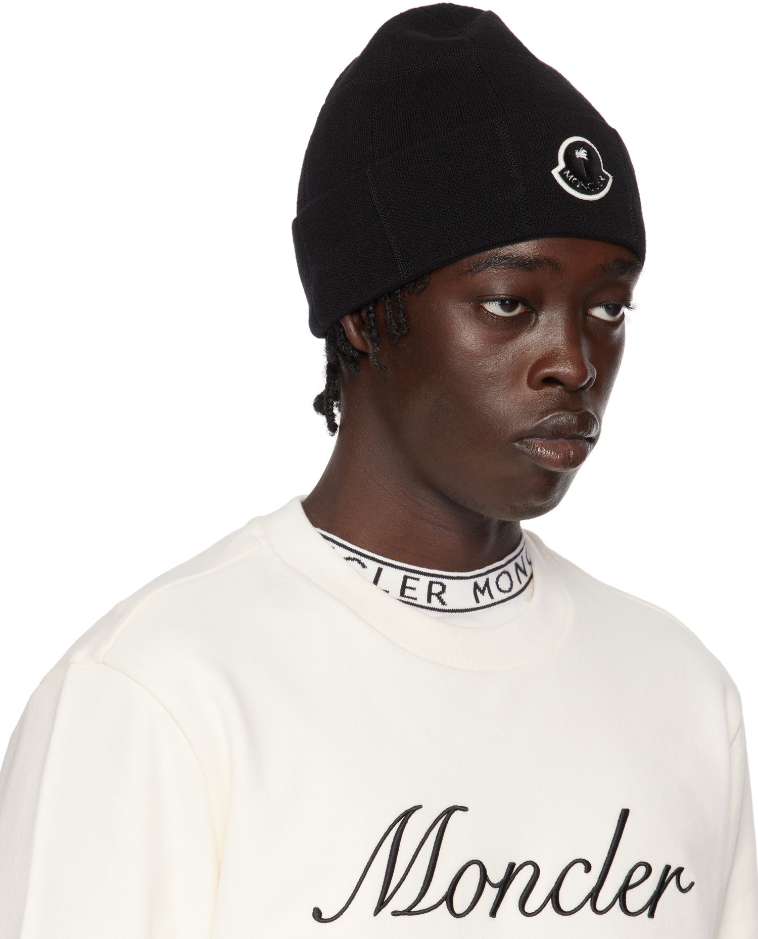 Beanie Moncler Logo Beanie Sort | J209L3G00003M5022, 1