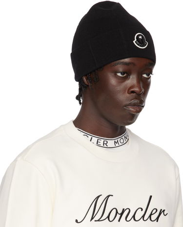 Beanie Moncler Logo Beanie Sort | J209L3G00003M5022, 1