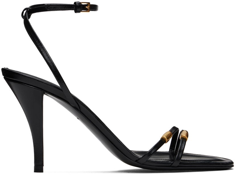 Tilbehør The Row The Row Cleo Bijoux Leather Heeled Sandals Sort | F1507-L35