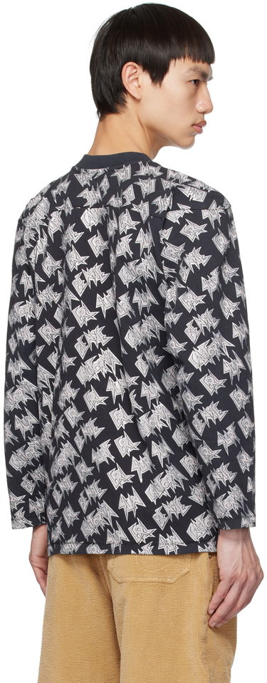 T-shirt ERL Printed Black Long Sleeve T-Shirt Sort | ERL06T014, 2