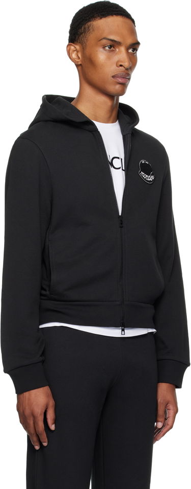Sweatshirt Moncler Moncler Logo Cotton Zip-Up Hoodie Sort | K20918G0002389AZU, 1