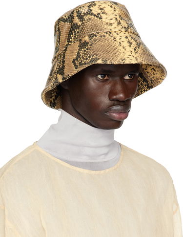 Hat Dries Van Noten Dries Van Noten Leather Bucket Hat Gul | 251-029501-1545, 1